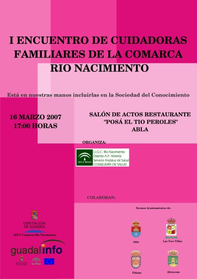 Primer encuentro de 'Cuidadoras familiares de la Comarca Río Nacimiento' en Abla