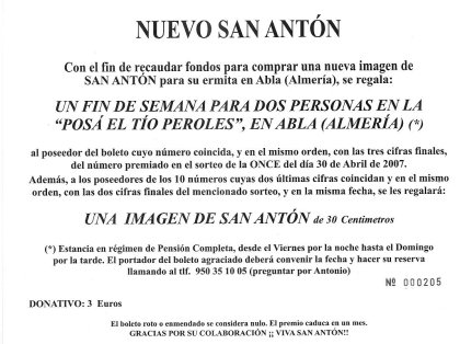 Sorteo 'San Antón' en Abla